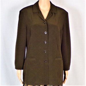 DUE PER DUE size 14 Jrs. brown 100% silk blazer